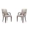 Manhattan Comfort Shubert Faux Leather and Velvet Dining Armchair in Light Grey - Set of 2 2-DC055AR-LG - alternate 1